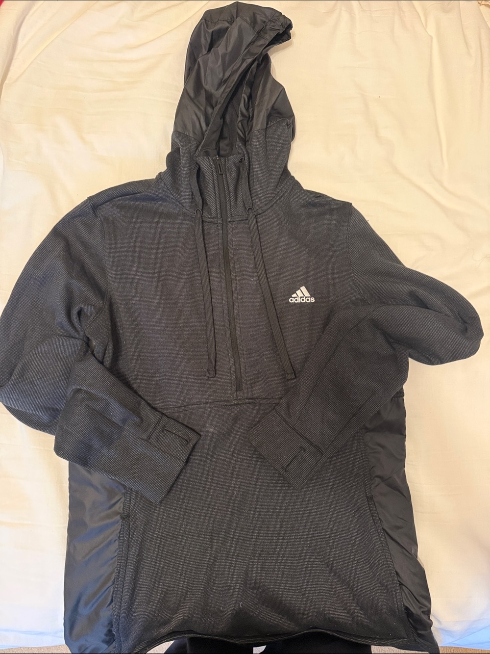 adidas Black Pullover Hoodie with Subtle Logo